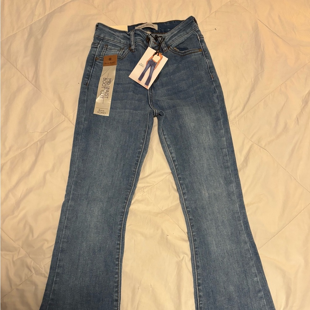 Vintage Blue Flare Wide Leg Jeans